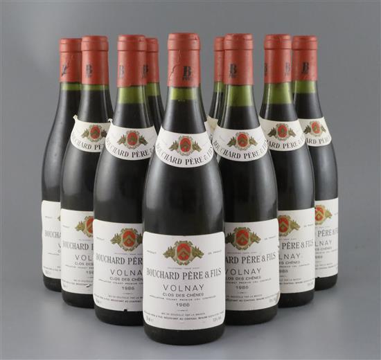 Ten bottles of Volnay Clos des Chenes, 1986, Bouchard Pere et Fils